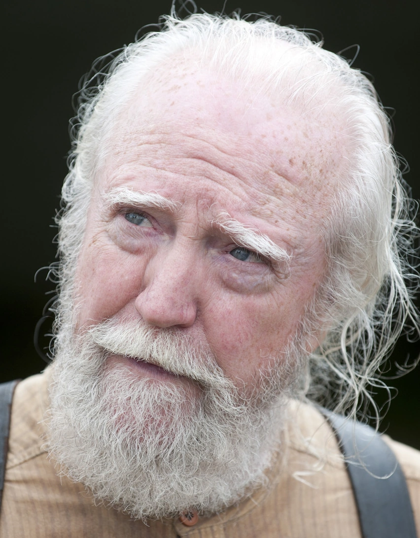 Imagen interactiva de Hershel Greene con sus respectivos datos como edad, arma y breve biografía